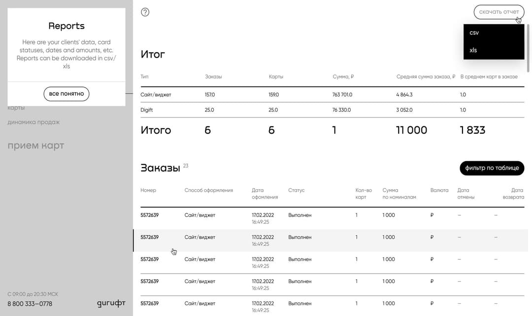 Digift Partner Admin Panel
