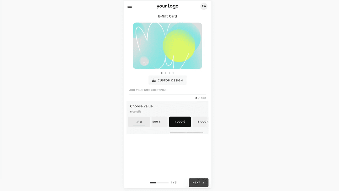 Digift B2C widget (mobile)